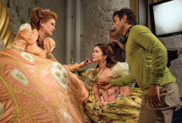 From left: Julia Roberts, Lily Collins and director Tarsem Singh on the set of Mirror, Mirror, which opened nine weeks before Snow White and the Huntsman in 2012.